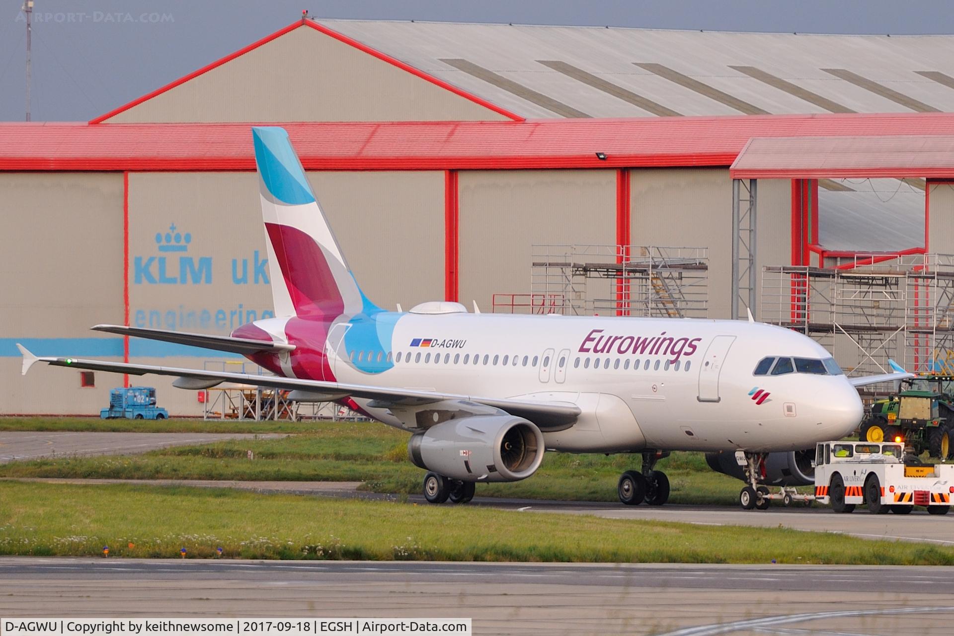 D-AGWU, 2013 Airbus A319-132 C/N 5457, Towed from paint with Eurowings colour scheme.