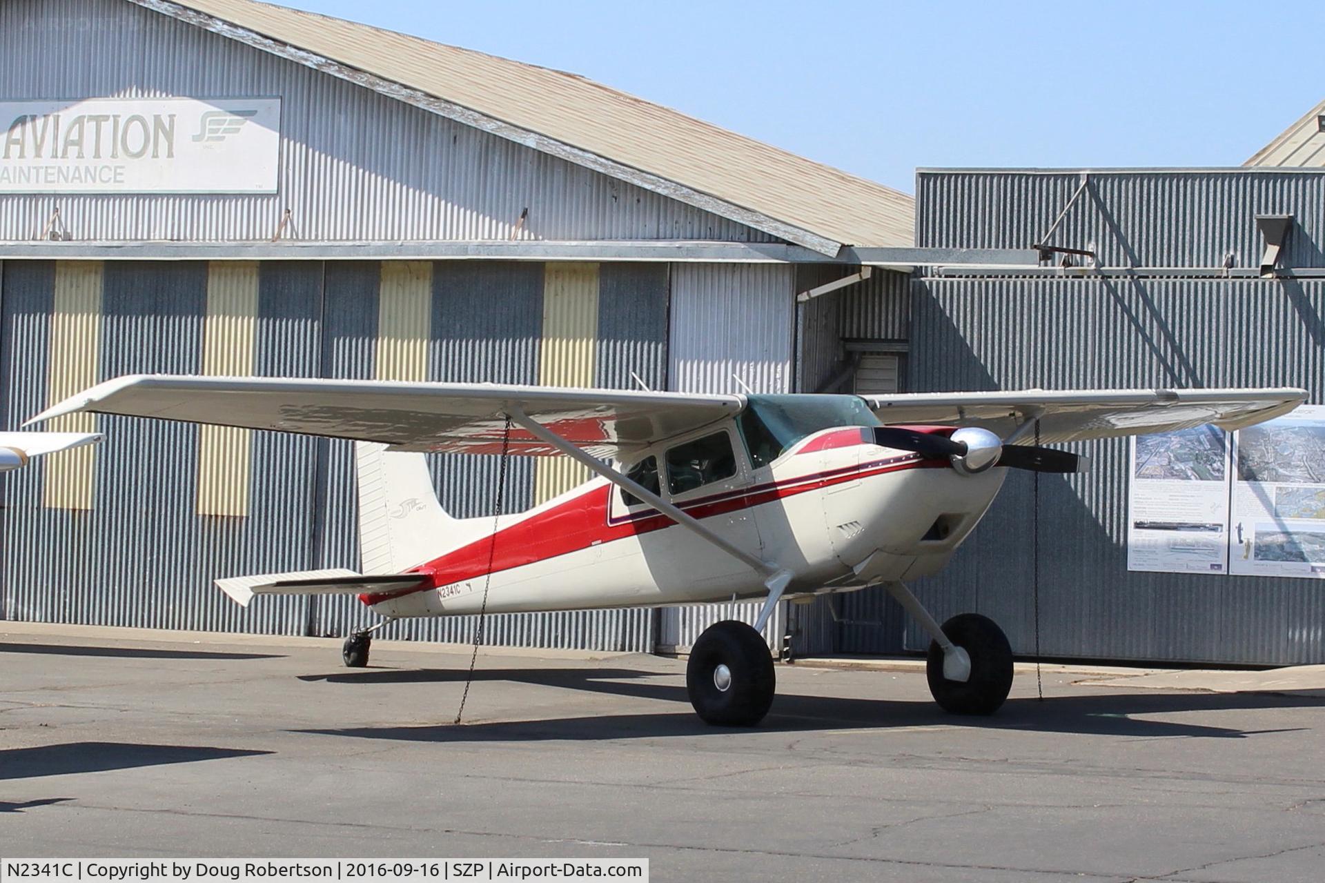 N2341C, 1953 Cessna 180 C/N 30641, 1953 Cessna 180, Continental O-470-A 225 Hp, 1st year of 180 production, Horton STOLCRAFT mod., Micro Vortex generators, tundra tires, at CP Aviation ramp