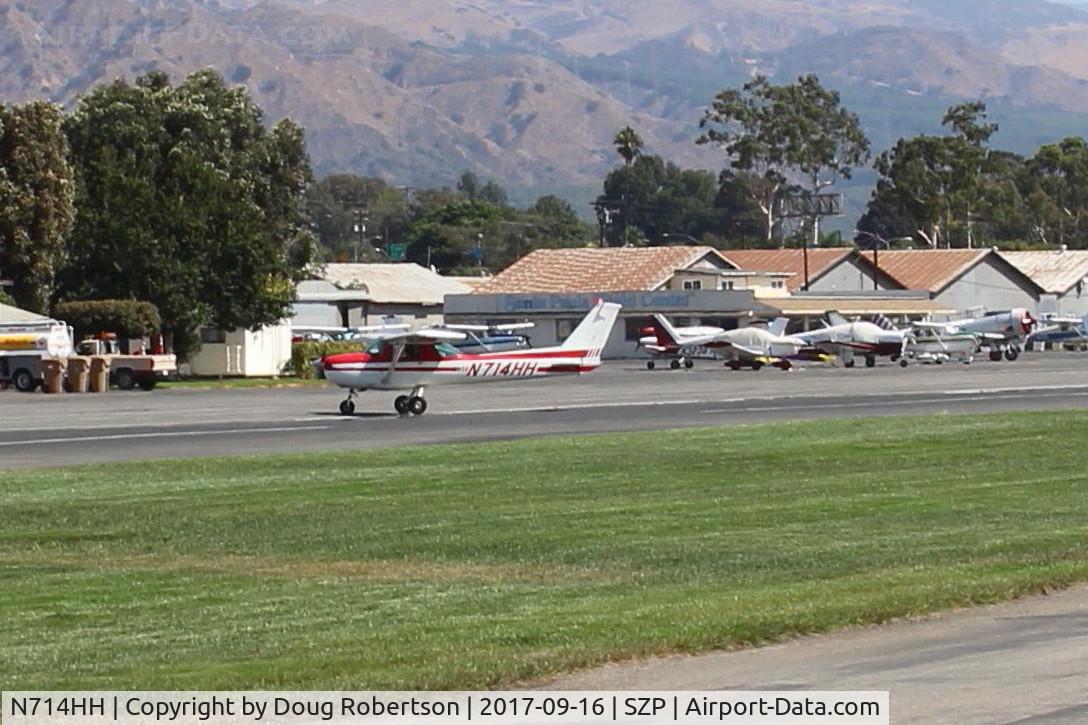 N714HH, 1977 Cessna 150M C/N 15079185, 1977 Cessna 150M, Continental O-200 100 Hp, taxi off the active Rwy 22