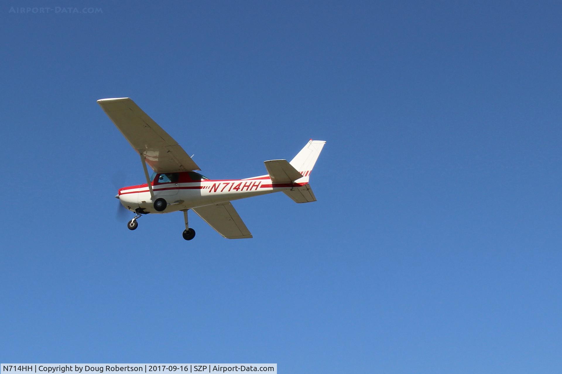 N714HH, 1977 Cessna 150M C/N 15079185, 1977 Cessna 150M, Continental O-200 100 Hp. another takeoff climb Rwy 22