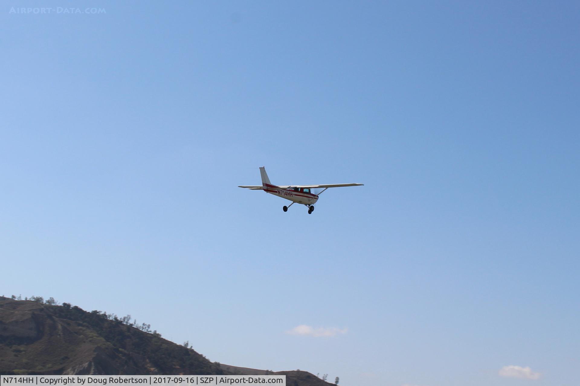 N714HH, 1977 Cessna 150M C/N 15079185, 1977 Cessna 150M, Continental O-200 100 Hp, another takeoff climb Rwy 22
