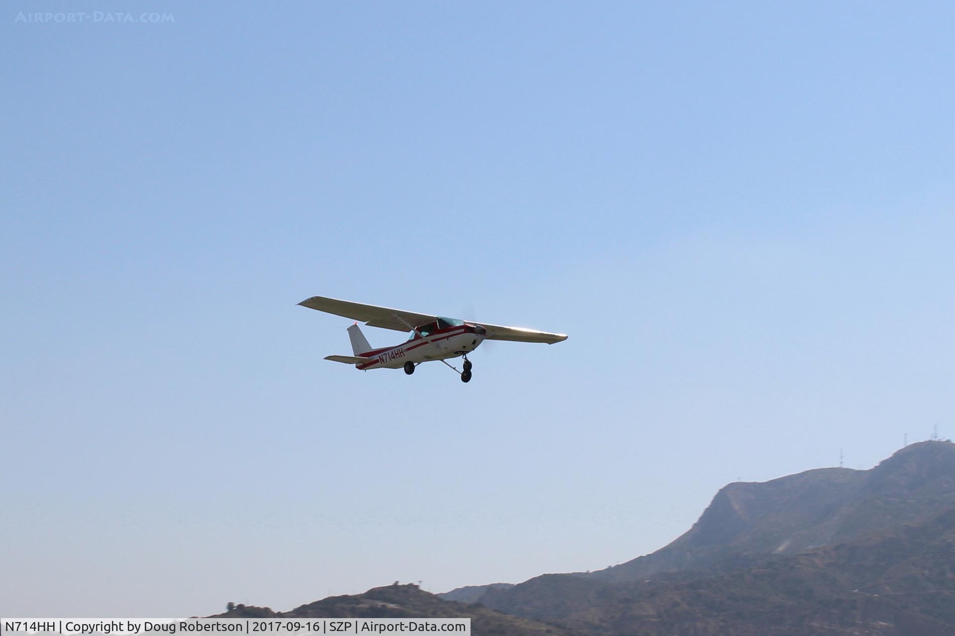 N714HH, 1977 Cessna 150M C/N 15079185, 1977 Cessna 150M, Continental O-200 100 Hp, another takeoff climb Rwy 22