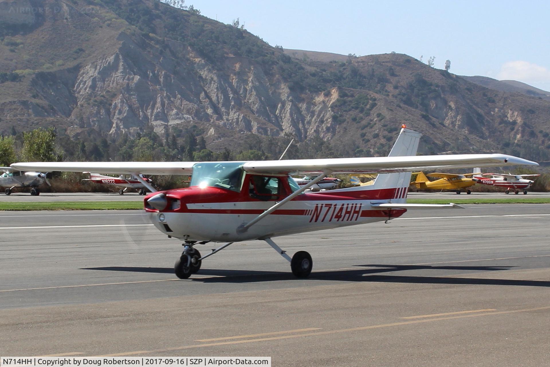 N714HH, 1977 Cessna 150M C/N 15079185, 1977 Cessna 150M, Continental O-200 100 Hp, taxi back