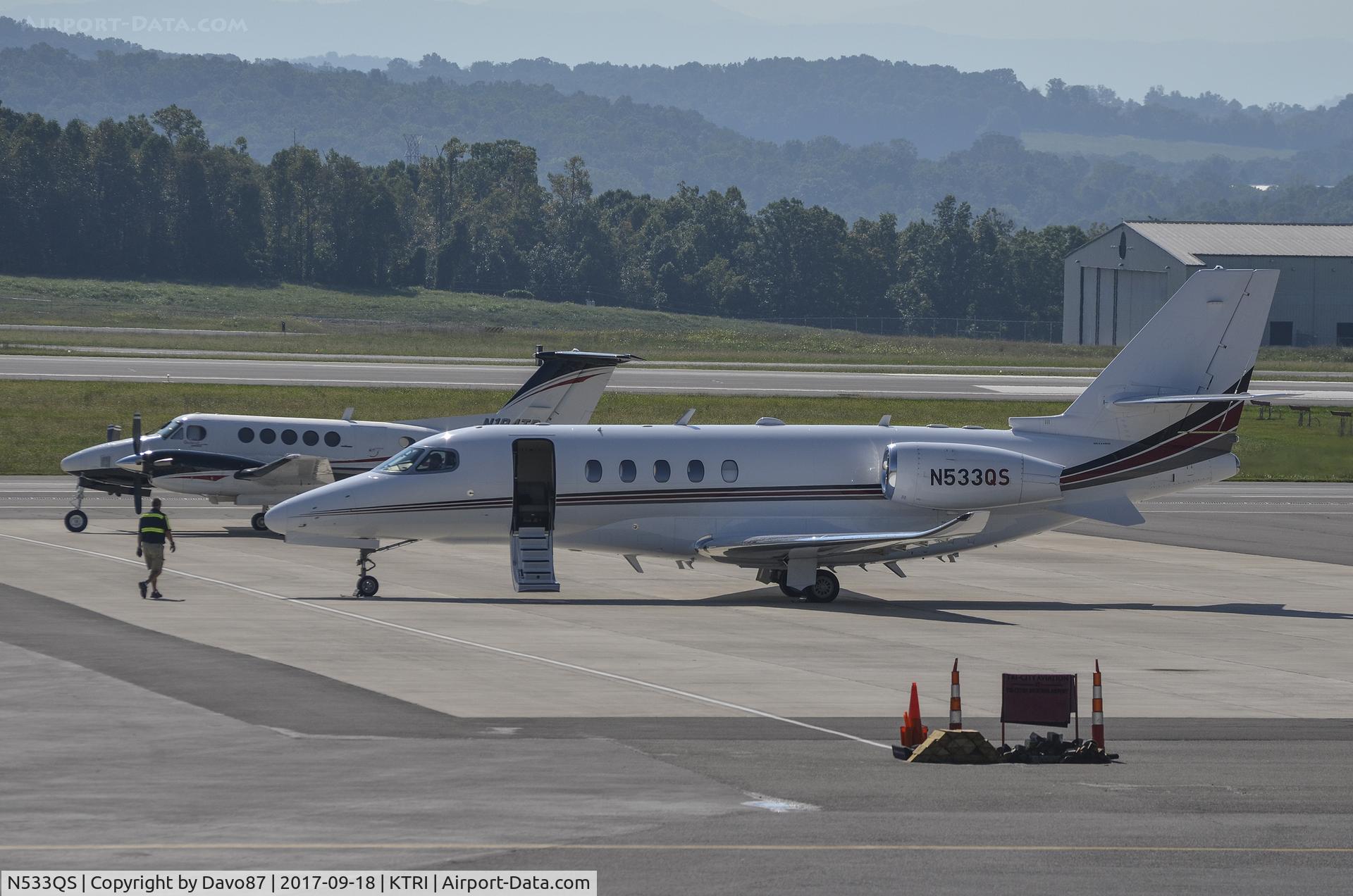 N533QS, 2017 Cessna 680A Citation Latitude C/N 680A-0074, Parked at Tri-Cities Airport.