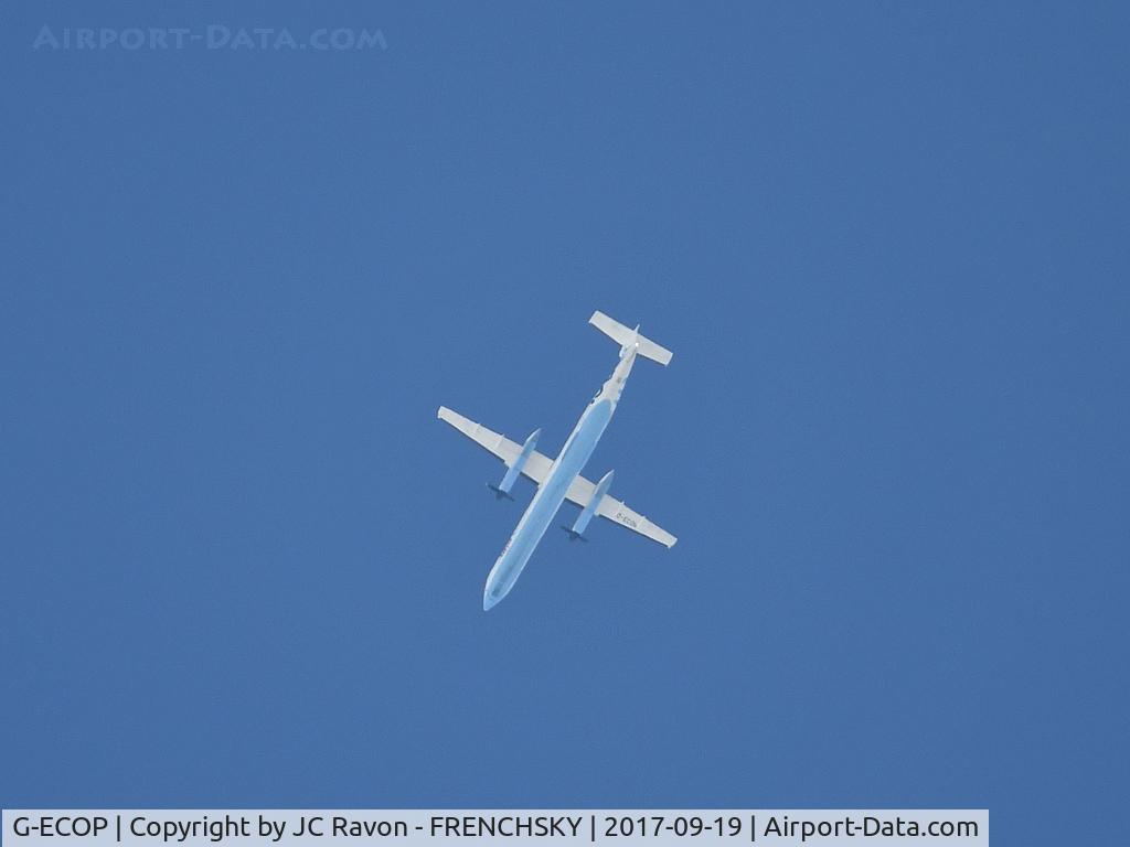 G-ECOP, 2009 De Havilland Canada DHC-8-402Q Dash 8 C/N 4242, BE3862 /BEE415J Biarritz (BIQ) to Southampton (SOU), 24,000 ft under Bordeaux airport and my garden