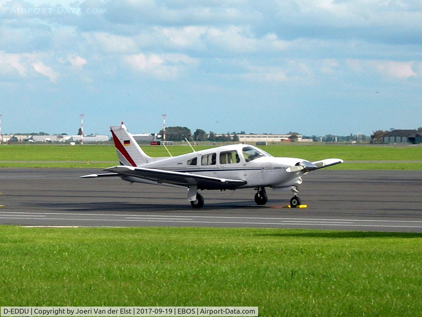 D-EDDU, 1978 Piper PA-28R-201T Turbo Cherokee Arrow III C/N 28R-7803065, Parked at Ostend