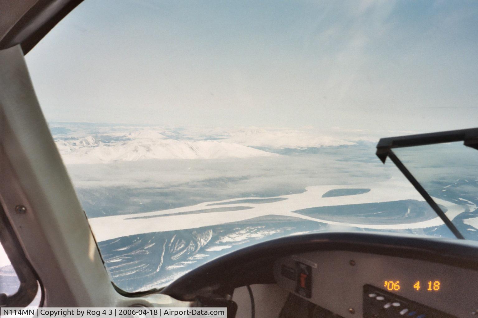 N114MN, 1965 Aero Commander 680FL Commander C/N 1553-107, Flying from Galena to Fairbanks, April 18th, 2006