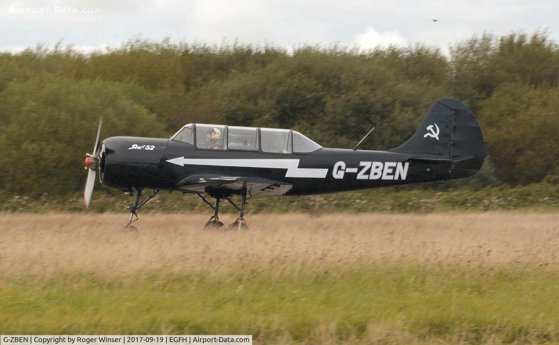 G-ZBEN, 1982 Bacau Yak-52 C/N 822708, Visiting Yak-52.