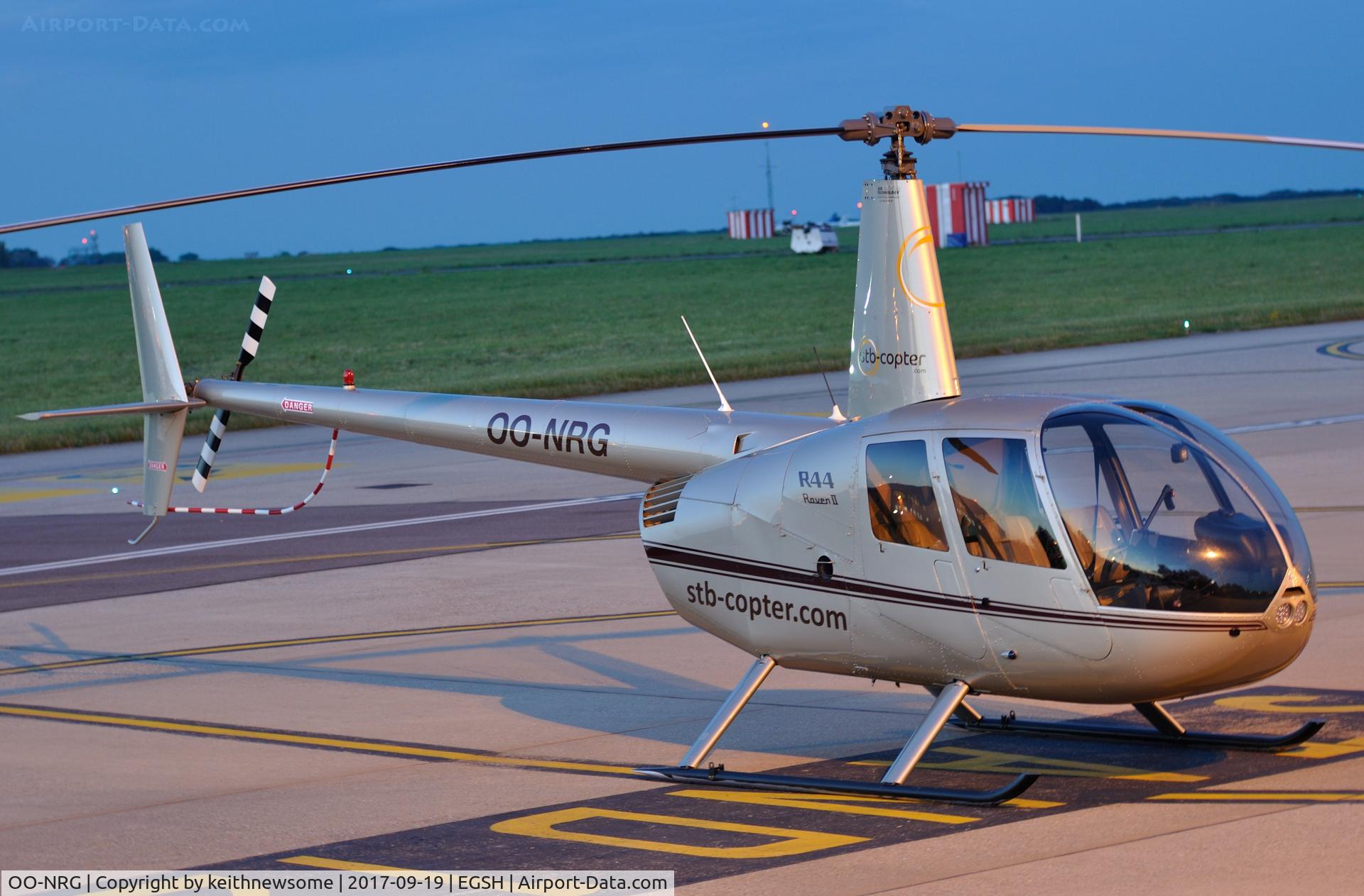 OO-NRG, 2007 Robinson R44 Raven II C/N 11664, Late in the day Visitor.