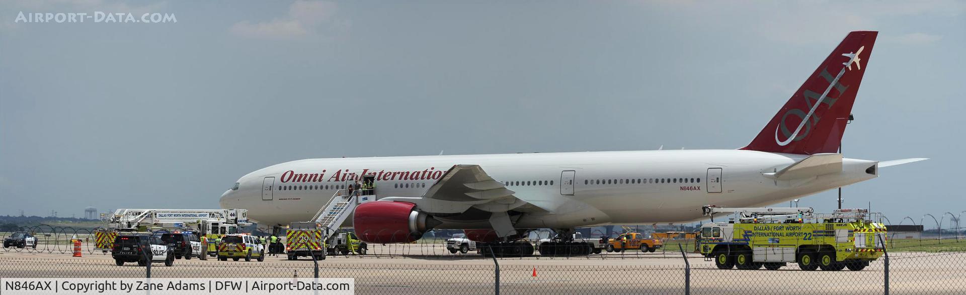 N846AX, 2007 Boeing 777-2U8 C/N 36124, On the ramp at DFW Airport