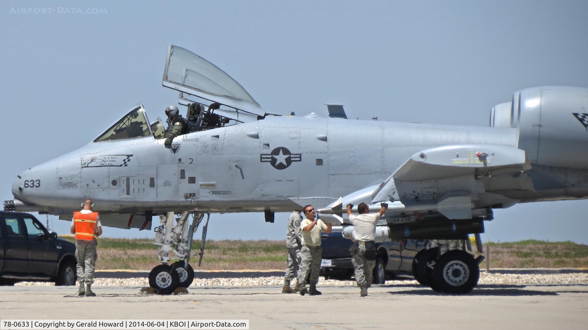78-0633, 1978 Fairchild Republic A-10C Thunderbolt II C/N A10-0253, Under going final pre flight checks. 190th Fighter Sq., 124th Fighter Wing, Idaho ANG.