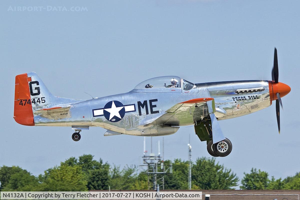 N4132A, 1944 North American P-51D Mustang C/N 122-40985, At 2017 EAA AirVenture at Oshkosh