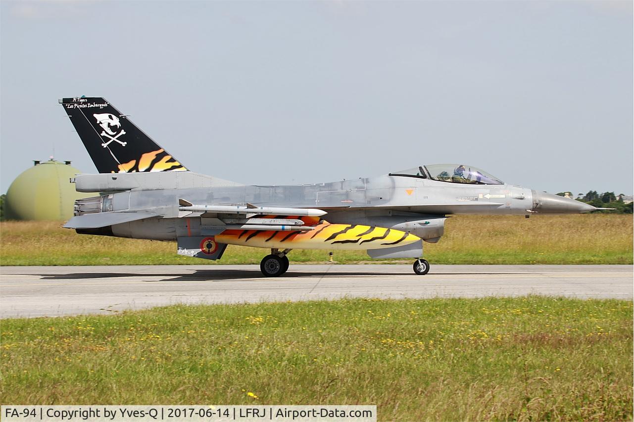FA-94, SABCA F-16AM Fighting Falcon C/N 6H-94, SABCA F-16AM Fighting Falcon, Taxiing to flight line, Landivisiau Naval Air Base (LFRJ) Tiger Meet 2017