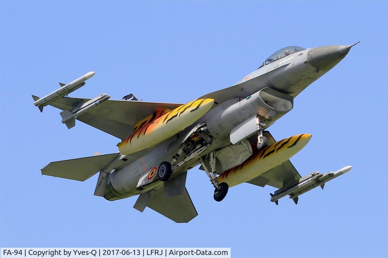 FA-94, SABCA F-16AM Fighting Falcon C/N 6H-94, SABCA F-16AM Fighting Falcon, Short approach rwy 08, Landivisiau Naval Air Base (LFRJ) Tiger Meet 2017