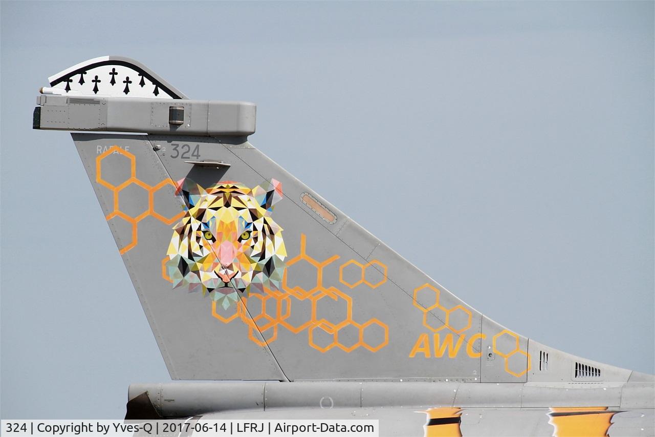 324, Dassault Rafale B C/N 324a, Dassault Rafale B, Close view of tail, Landivisiau Naval Air Base (LFRJ) Tiger Meet 2017