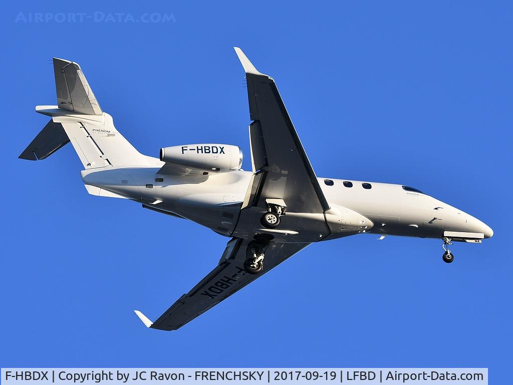 F-HBDX, 2015 Embraer EMB-505 Phenom 300 C/N 50500216, Jetkey landing runway 23