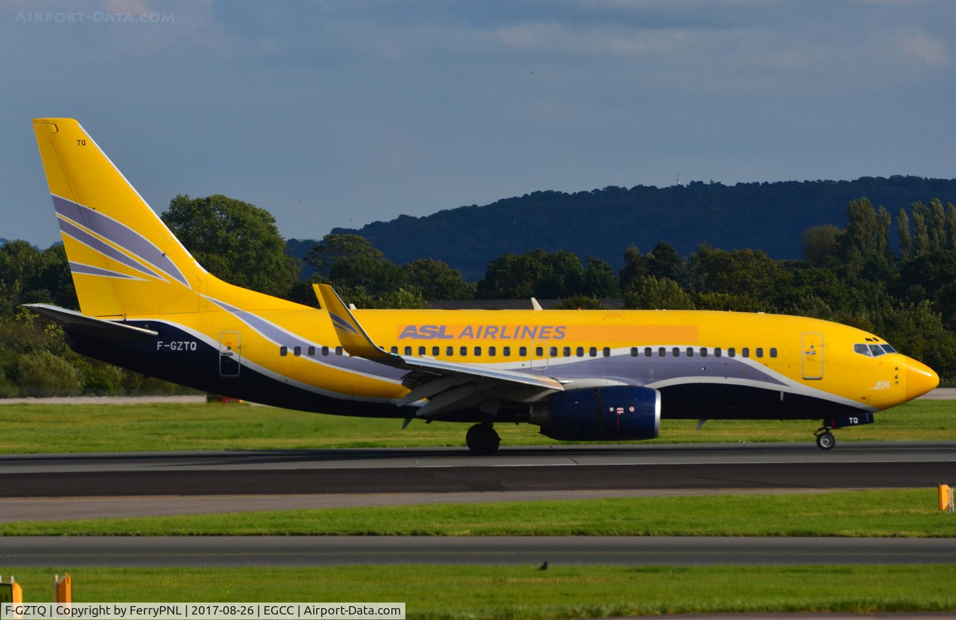 F-GZTQ, 1999 Boeing 737-73S C/N 29080, ASL B737 arriving in MAN