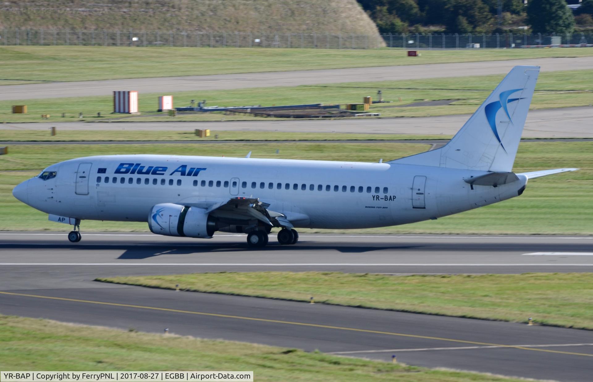 YR-BAP, 1991 Boeing 737-3Y0 C/N 24909, Blue Air B733 landing in BHX