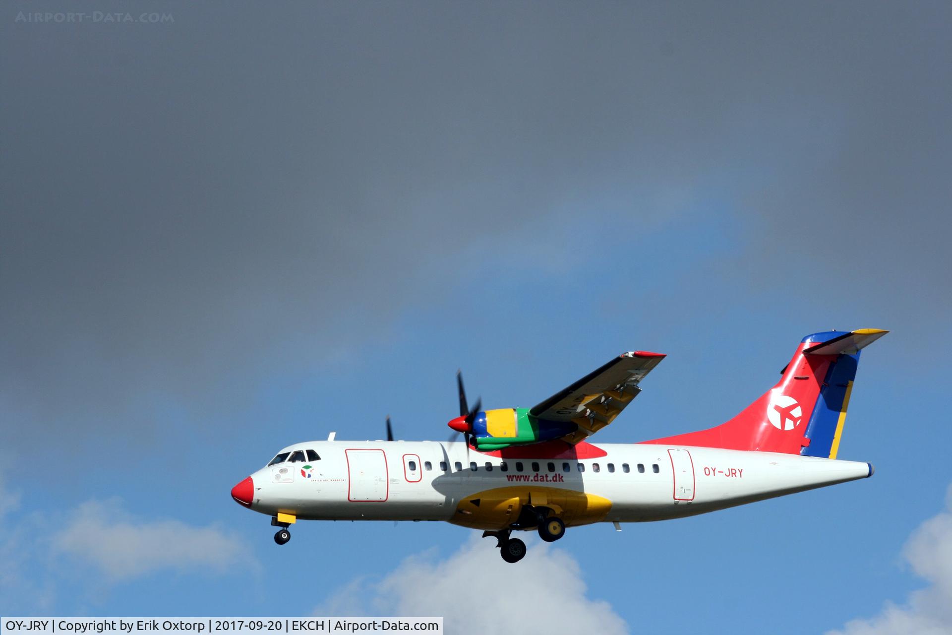 OY-JRY, 1987 ATR 42-320 C/N 063, OY-JRY landing rw 22R