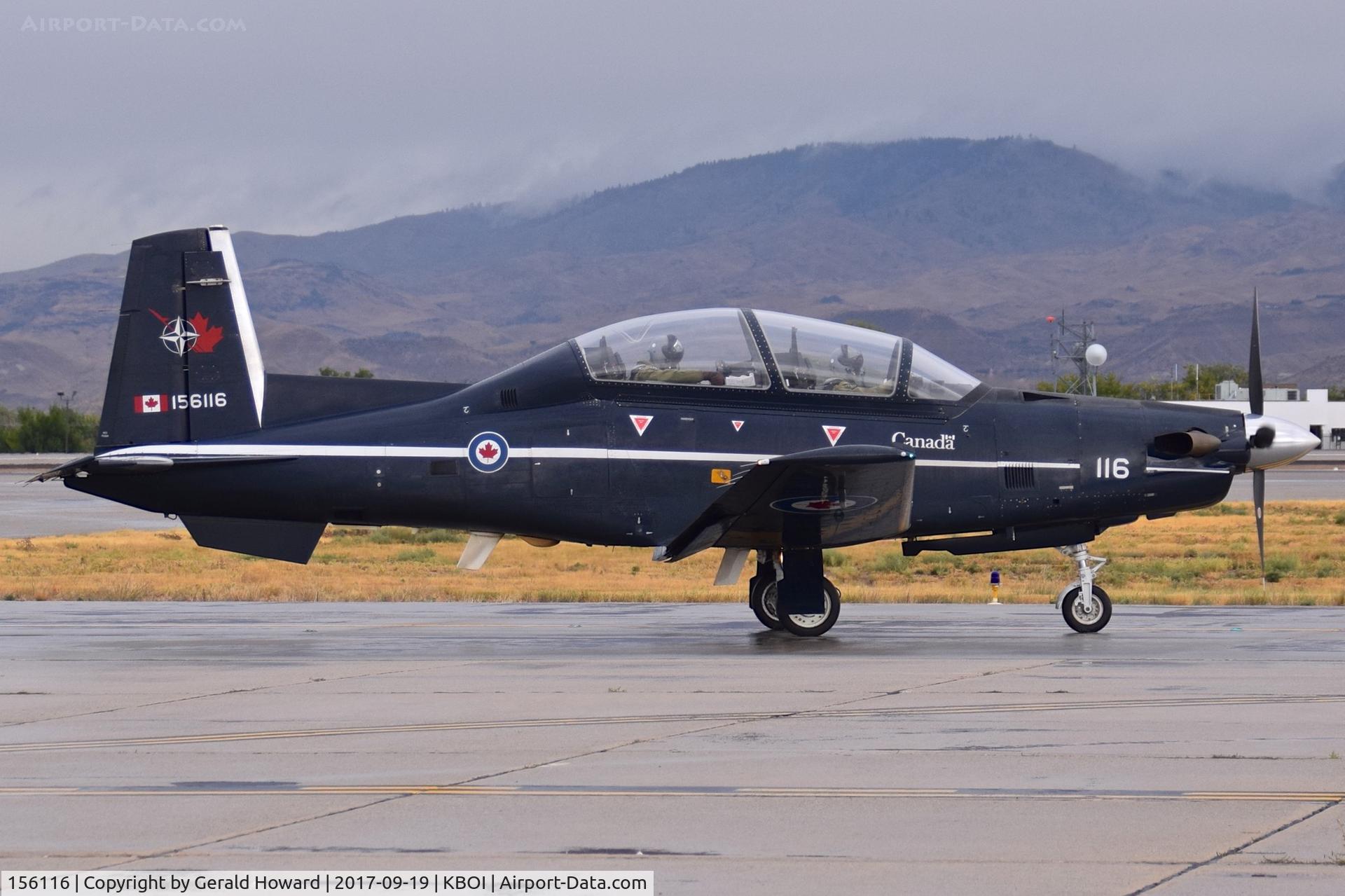 156116, Raytheon CT-156 Harvard II C/N PF-16, Taxiing on Bravo to RWY 28L.  No.2 CFFTS, Moose Jaw, Saskatchewan, Canada.