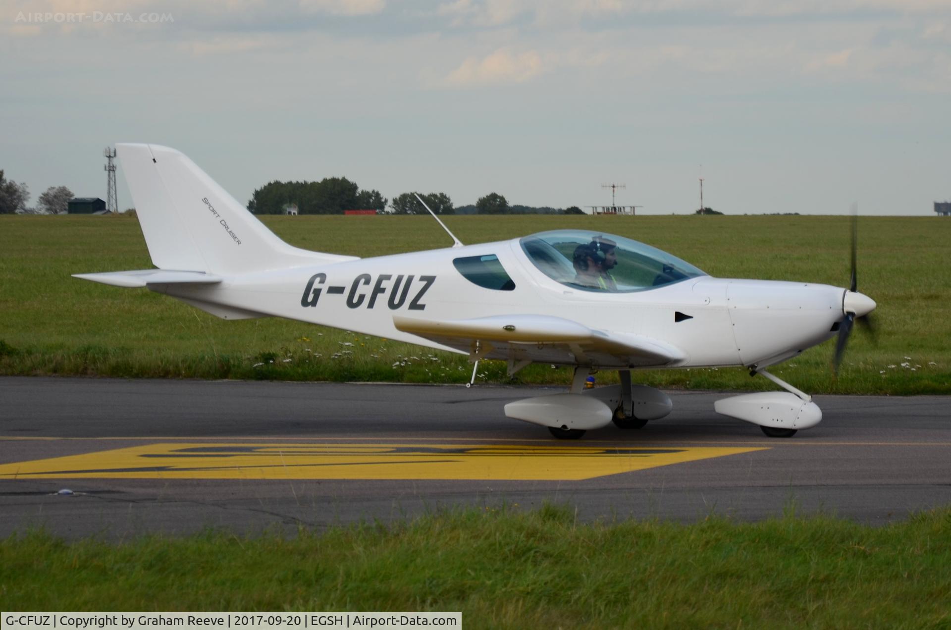 G-CFUZ, 2009 CZAW SportCruiser C/N PFA 338-14664, Departing from Norwich.