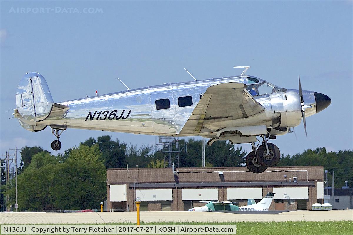 N136JJ, 1957 Beech E18S C/N BA-318, At 2017 EAA AirVenture at Oshkosh