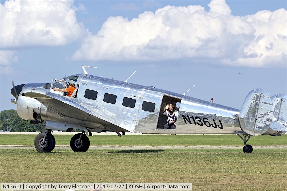 N136JJ, 1957 Beech E18S C/N BA-318, At 2017 EAA AirVenture at Oshkosh