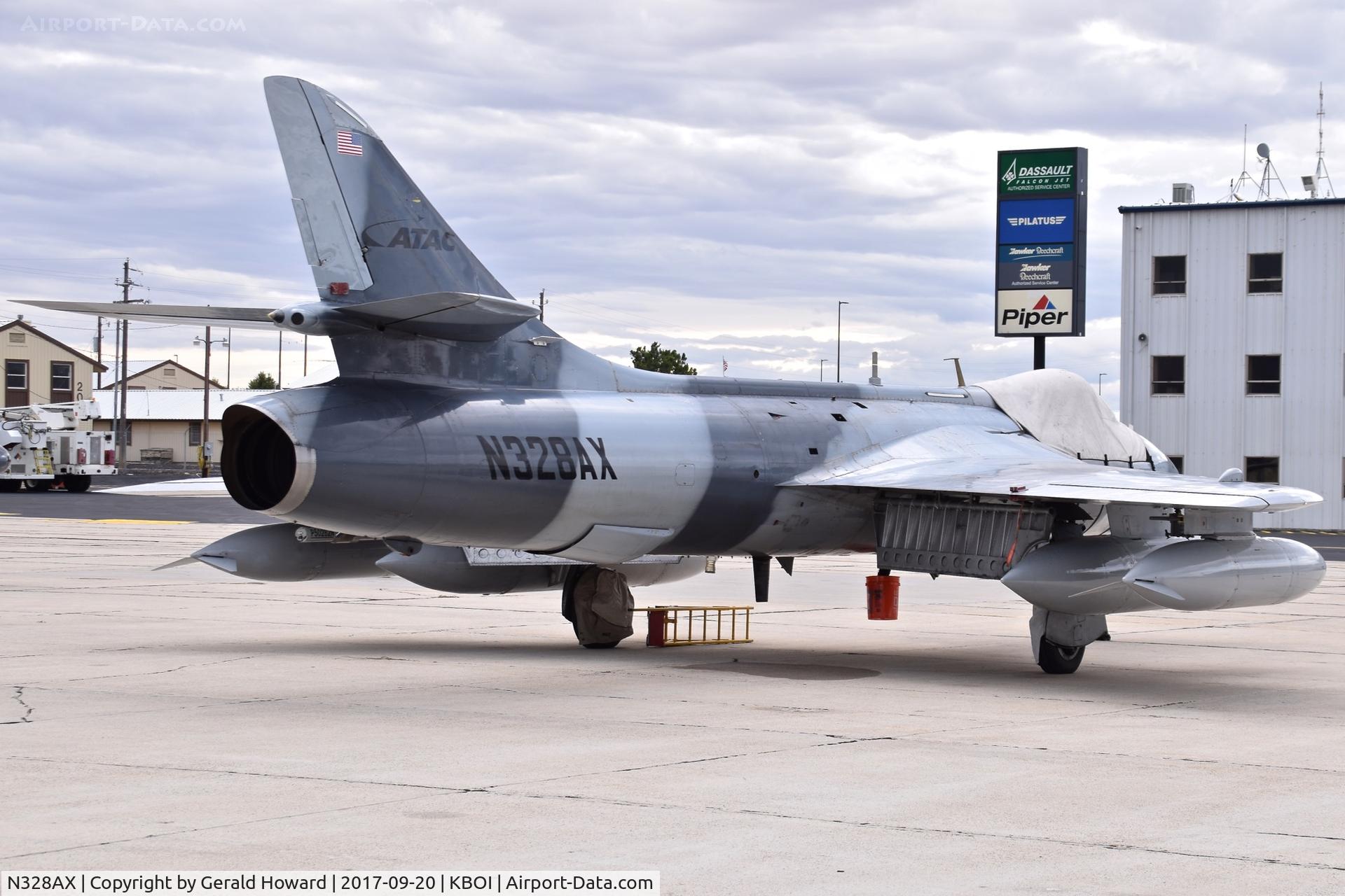 N328AX, 1958 Hawker Hunter Mk.58 C/N 41H-697398, Parked on south GA ramp.