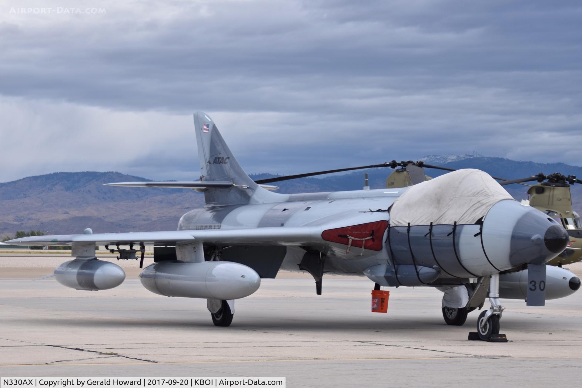 N330AX, Hawker Hunter F.58 C/N 41H-697457, Parked on south GA ramp.