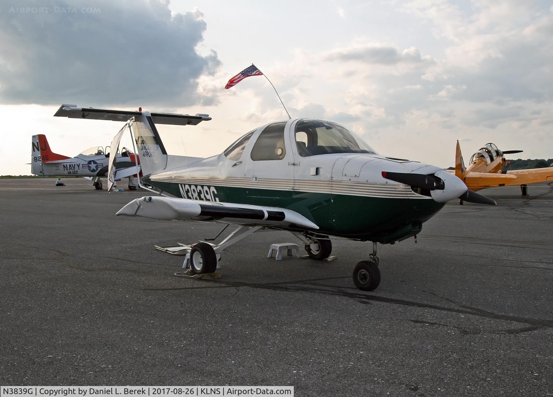 N3839G, 1981 Beechcraft 77 Skipper C/N WA-233, With two real trainers as a backdrop, this repurposed Beech 77 inspires a younger aviation clientele.