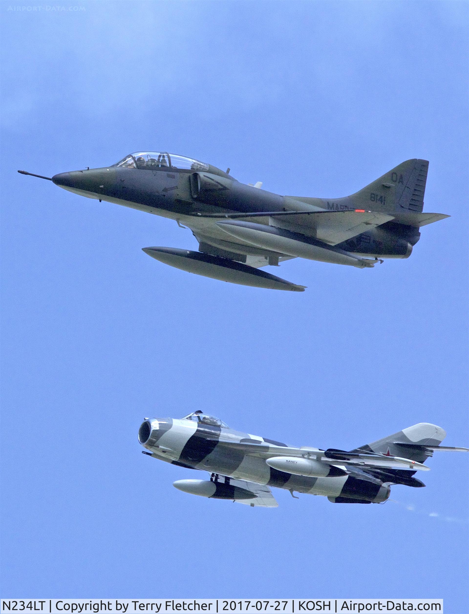 N234LT, Douglas TA-4J Skyhawk C/N 14178, Douglas Skyhawk and PZL-Mielec Lim 6 displaying - at 2017 EAA AirVenture at Oshkosh