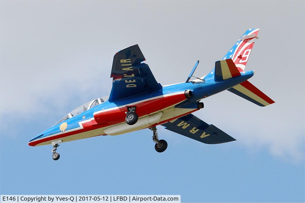 E146, Dassault-Dornier Alpha Jet E C/N E146, Dassault-Dornier Alpha Jet E (F-UHRR), Athos 09 of Patrouille de France 2017, On final rwy 23, Bordeaux-Mérignac Air Base 106 (LFBD-BOD) Open day 2017