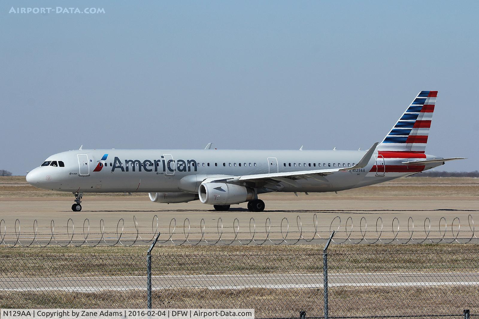 N129AA, 2014 Airbus A321-231 C/N 6401, Arriving at DFW Airport