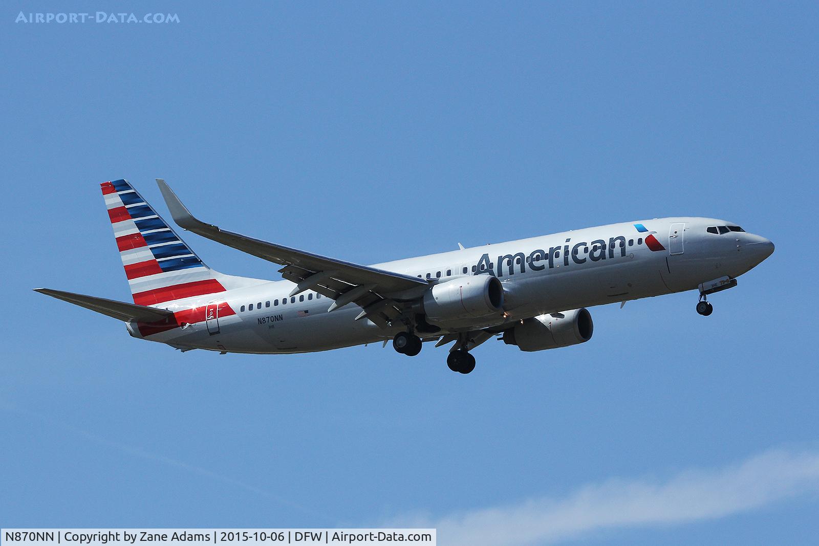 N870NN, 2011 Boeing 737-823 C/N 40765, Arriving at DFW Airport