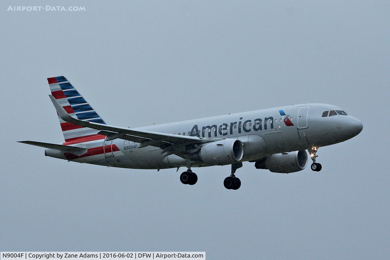 N9004F, 2013 Airbus A319-115 C/N 5745, Arriving at DFW Airport