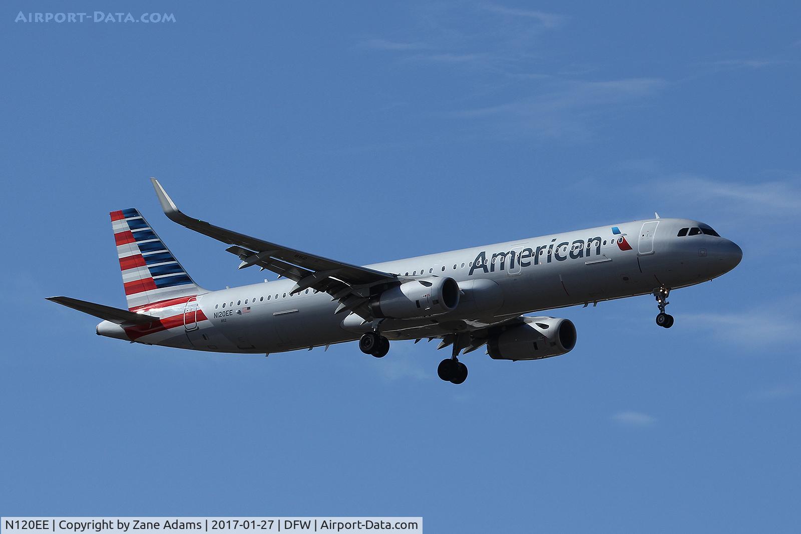 N120EE, 2014 Airbus A321-231 C/N 6227, Arriving at DFW Airport