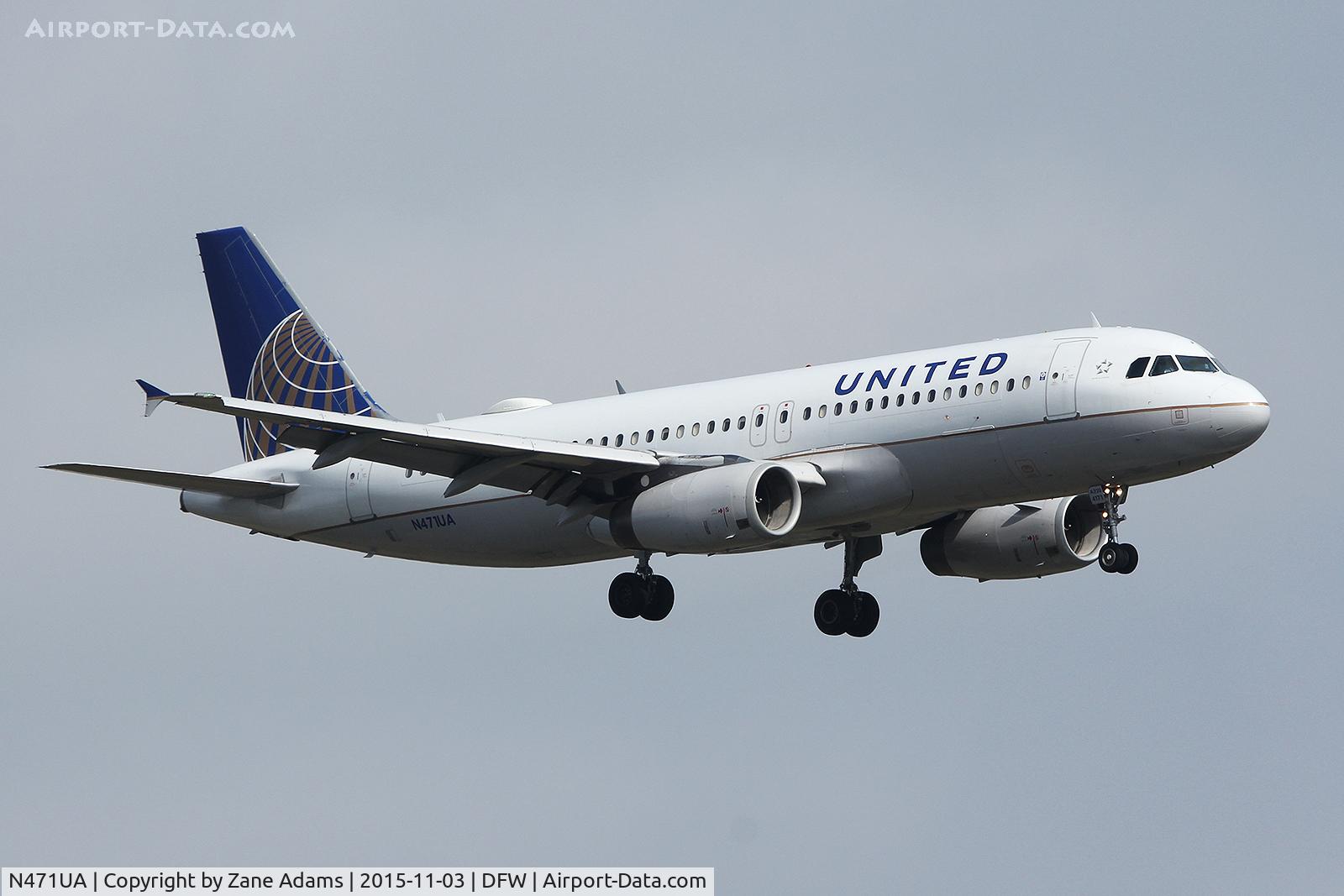 N471UA, 2001 Airbus A320-232 C/N 1432, Arriving at DFW Airport