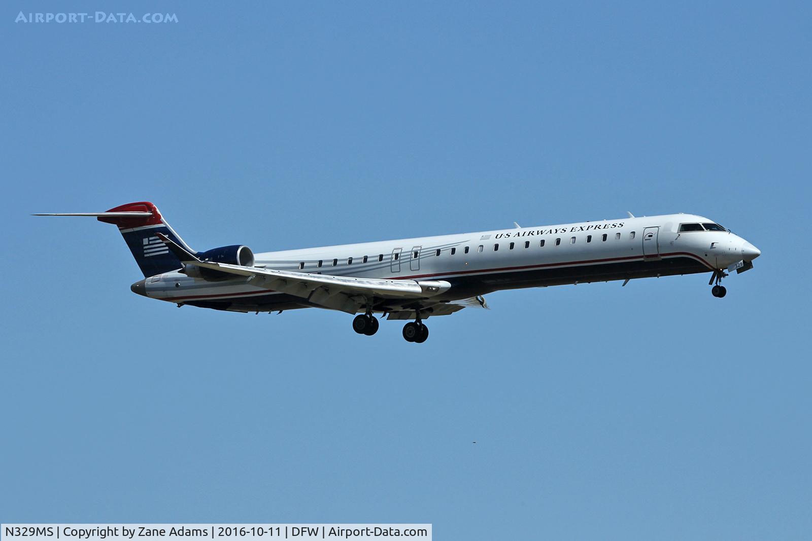N329MS, 2008 Bombardier CRJ-900ER NG (CL-600-2D24) C/N 15126, Arriving at DFW Airport
