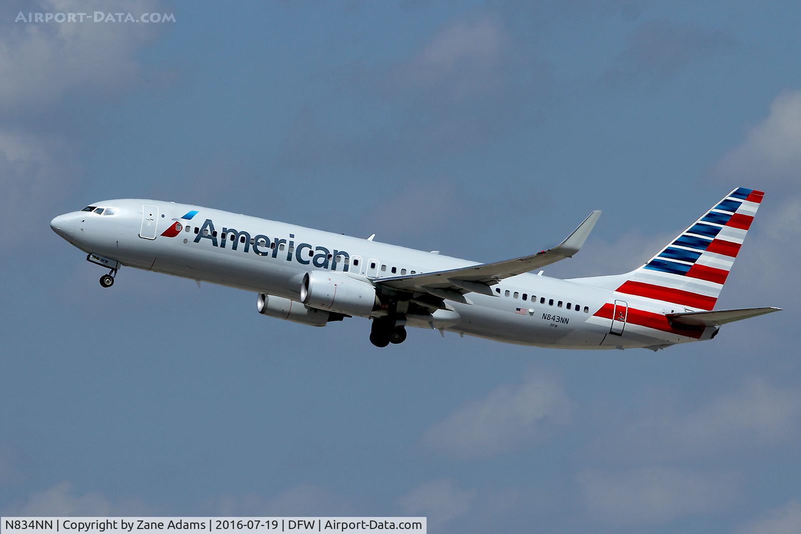 N834NN, 2010 Boeing 737-823 C/N 29576, Departing  DFW Airport