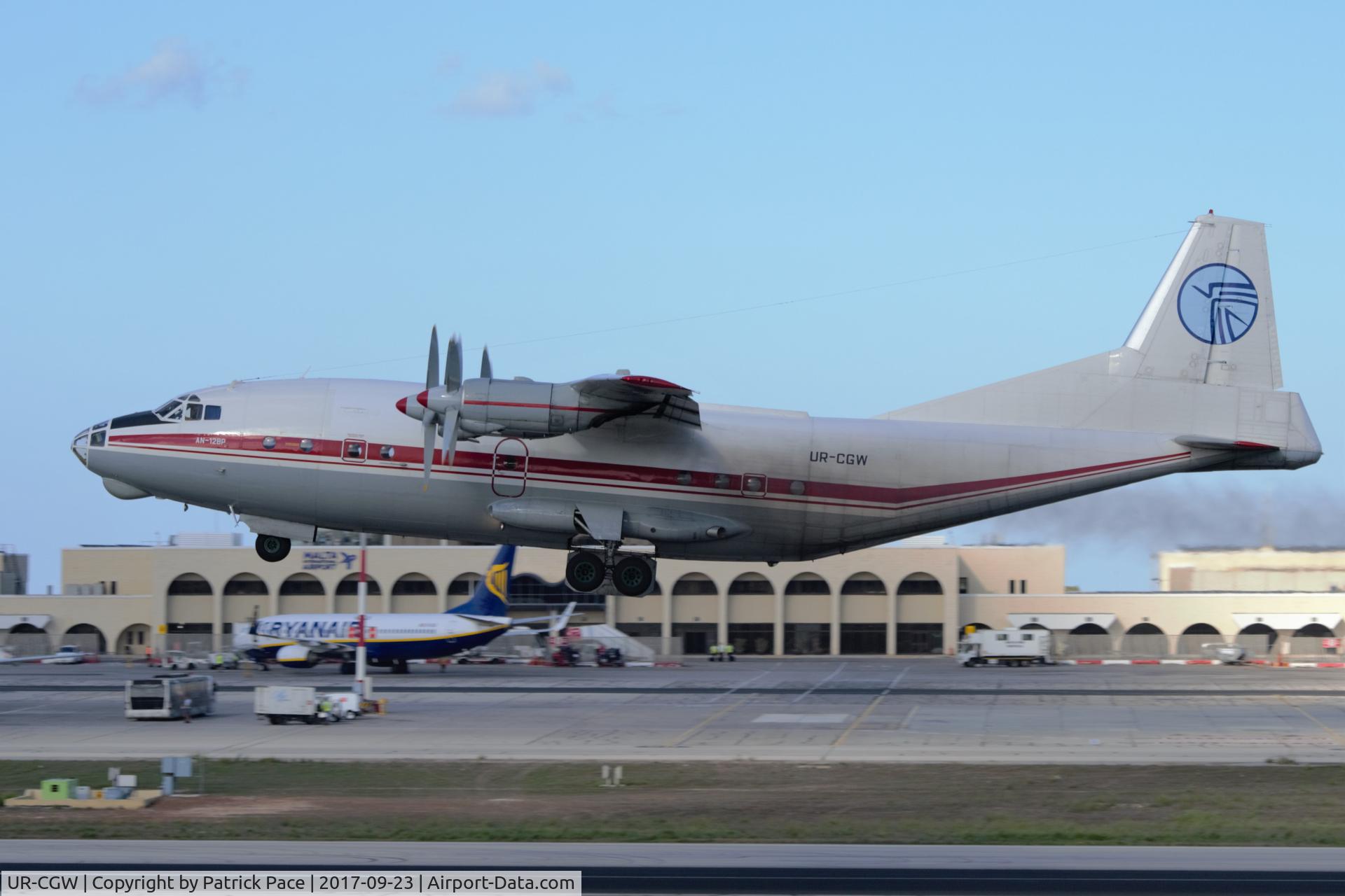 UR-CGW, 1964 Antonov An-12BP C/N 402410, at Malta International Airport