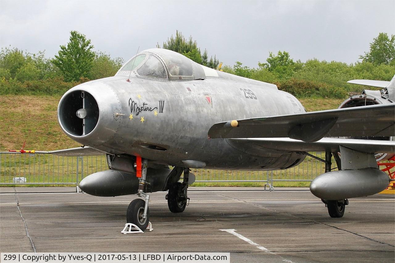 299, Dassault Mystere IVA C/N 299, Dassault MD 454 Mystère IV A, Preserved  at C.A.E.A museum, Bordeaux-Merignac Air base 106 (LFBD-BOD)