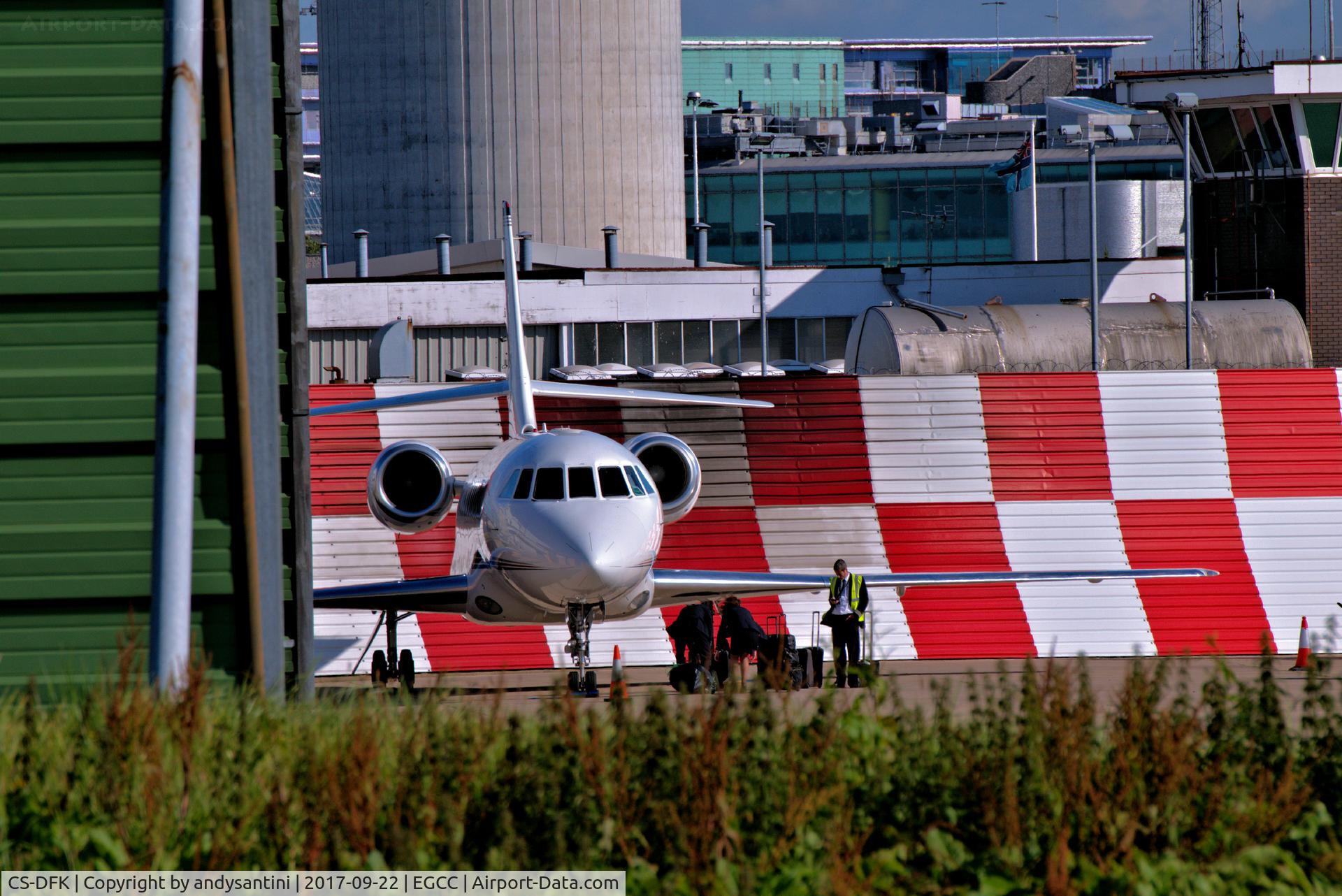 CS-DFK, 2006 Dassault Falcon 2000EX C/N 65, parked up on the [FBO exc ramp] at man egcc uk
