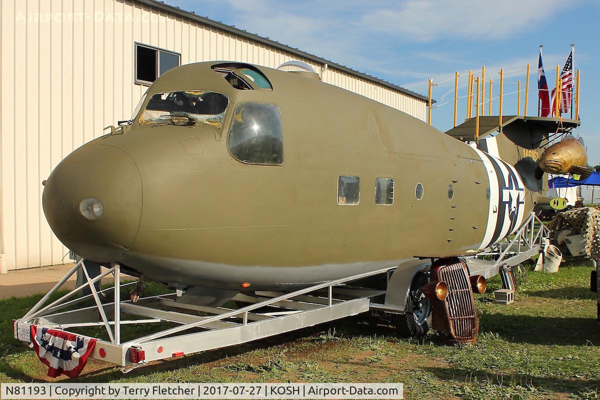 N81193, 1955 Grumman C-1A Trader C/N 82, At 2017 EAA AirVenture at Oshkosh - Hurricane damaged Grumman Trader converted into a trailer camper