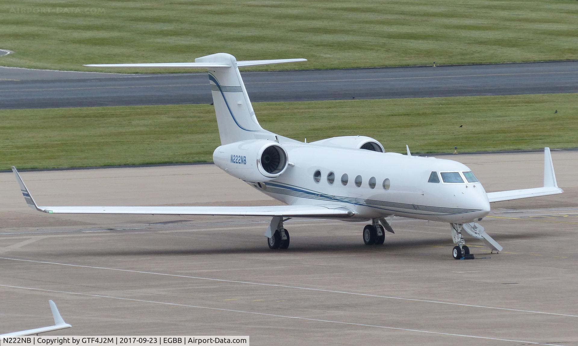 N222NB, 2016 Gulfstream Aerospace GIV-X (G450) C/N 4348, N222NB at Birmingham 23.9.17