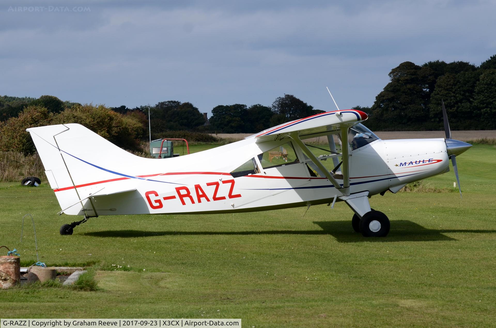 G-RAZZ, 1988 Maule MX-7-180 Star Rocket C/N 11050C, Just landed at Northrepps.