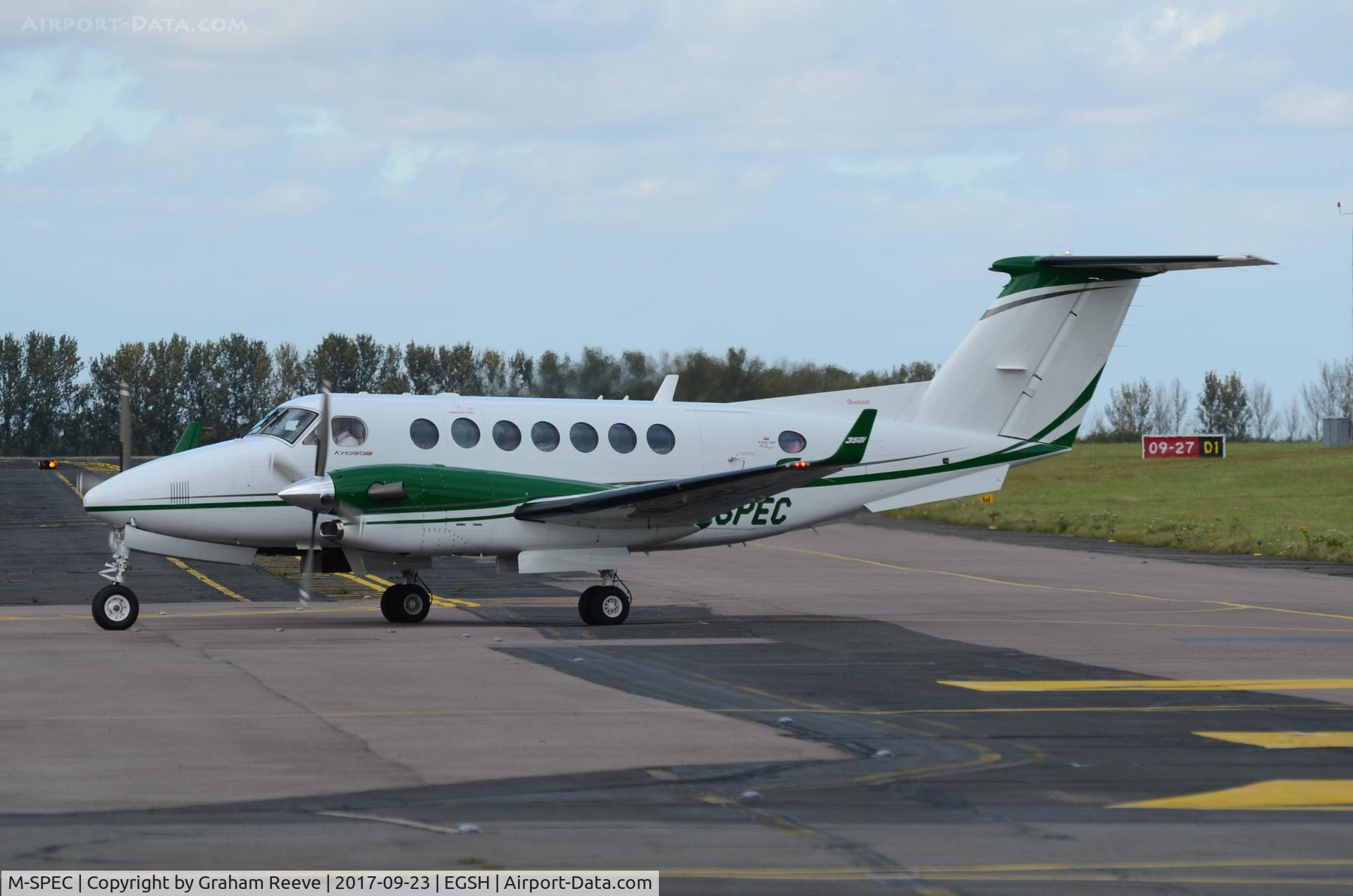 M-SPEC, 2014 Beech Super King Air 350i C/N FL-970, Just landed at Norwich.