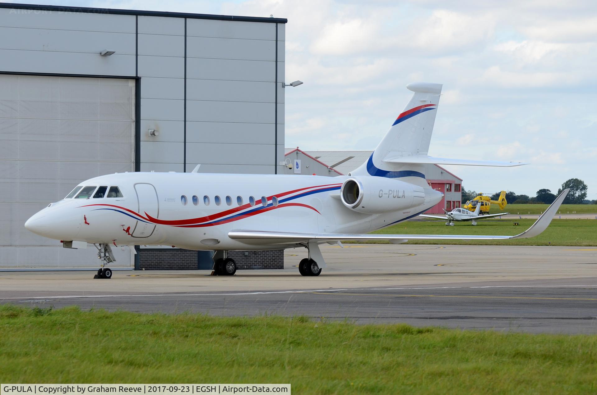 G-PULA, 2014 Dassault Falcon 2000LXS C/N 269, Parked at Norwich.