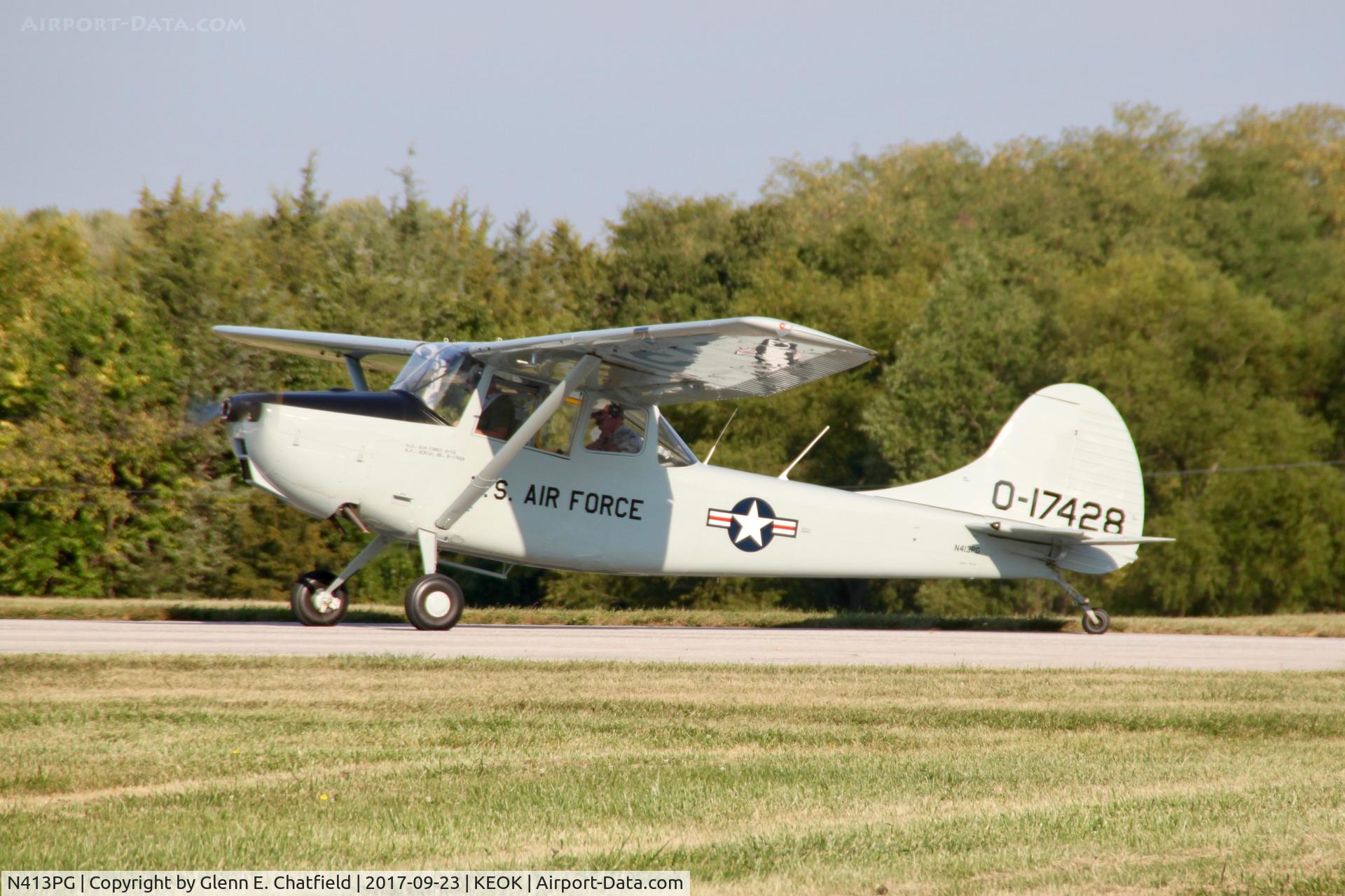 N413PG, Cessna 305A C/N 22167, On the take-off roll