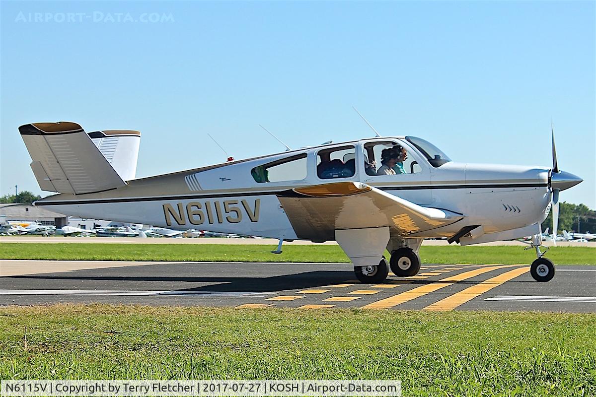 N6115V, 1965 Beech S35 Bonanza C/N D-7781, At 2017 EAA AirVenture at Oshkosh