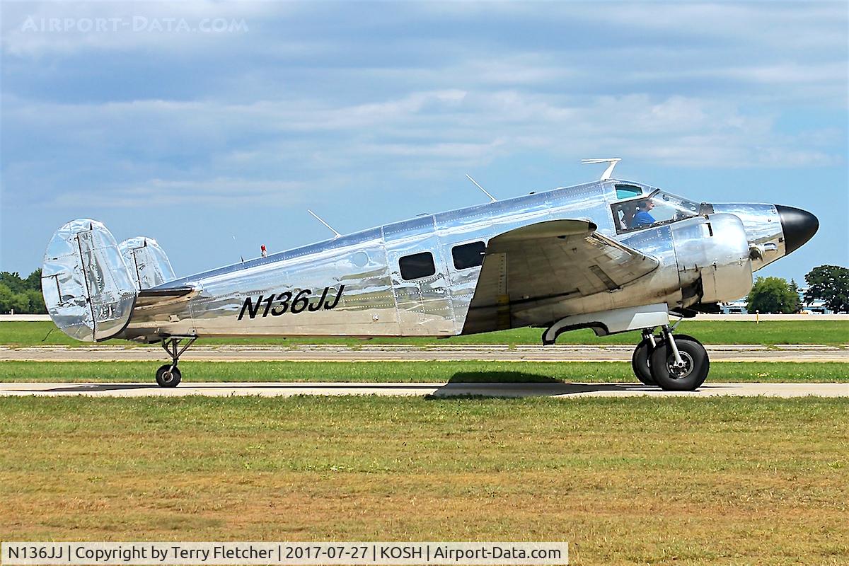 N136JJ, 1957 Beech E18S C/N BA-318, At 2017 EAA AirVenture at Oshkosh